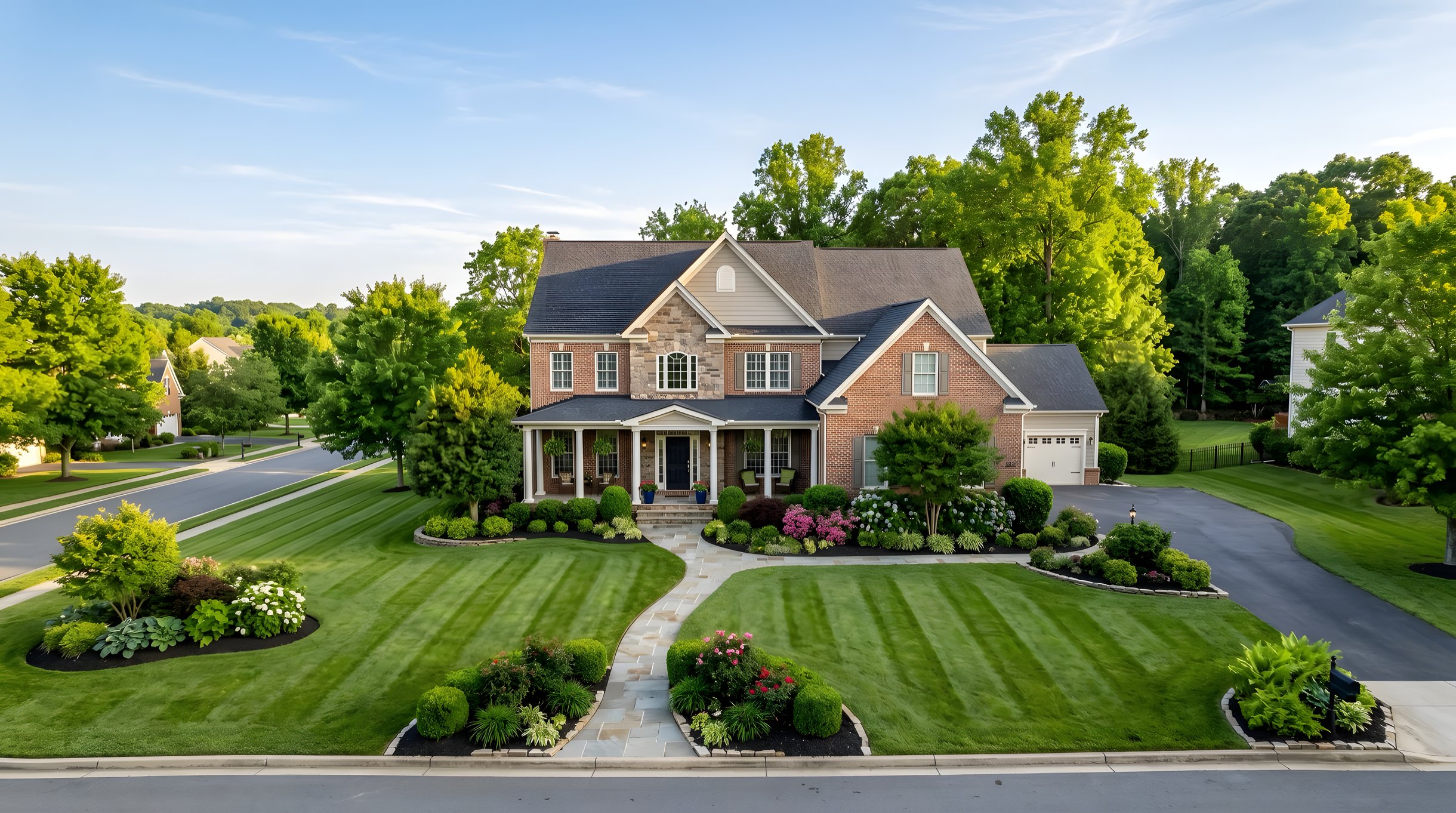 Established Northern Virginia residential property with professional landscape maintenance and a manicured lawn